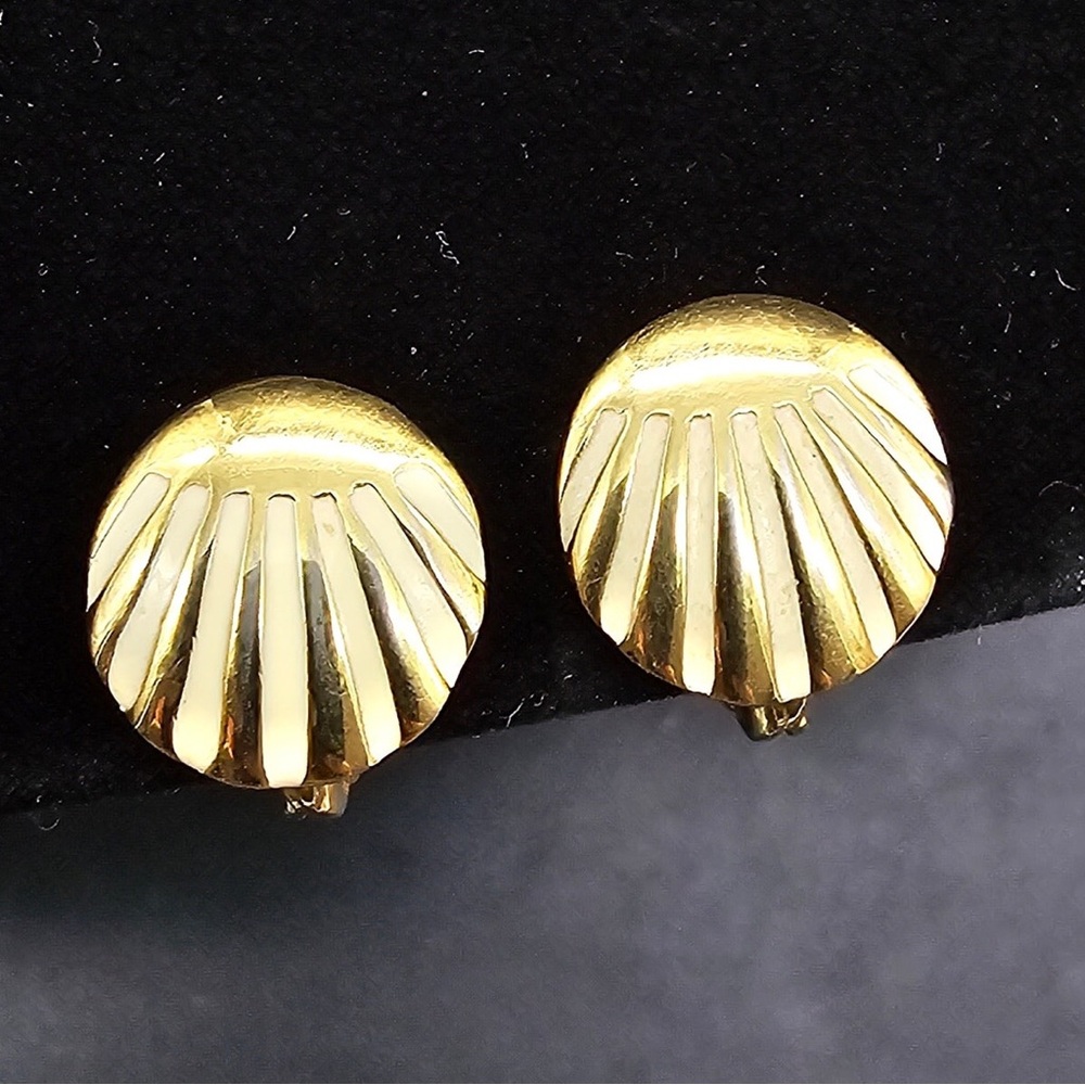 LV Gold Hoop Earrings - Classic Logo Design